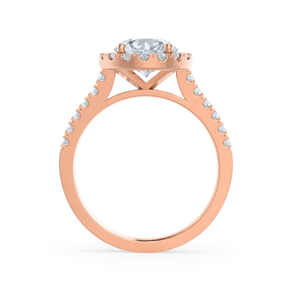 1 CT Round Halo & Pave Lab Grown Diamond Engagement Ring