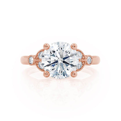 1.5 CT Round Cluster Lab Grown Diamond Engagement Ring
