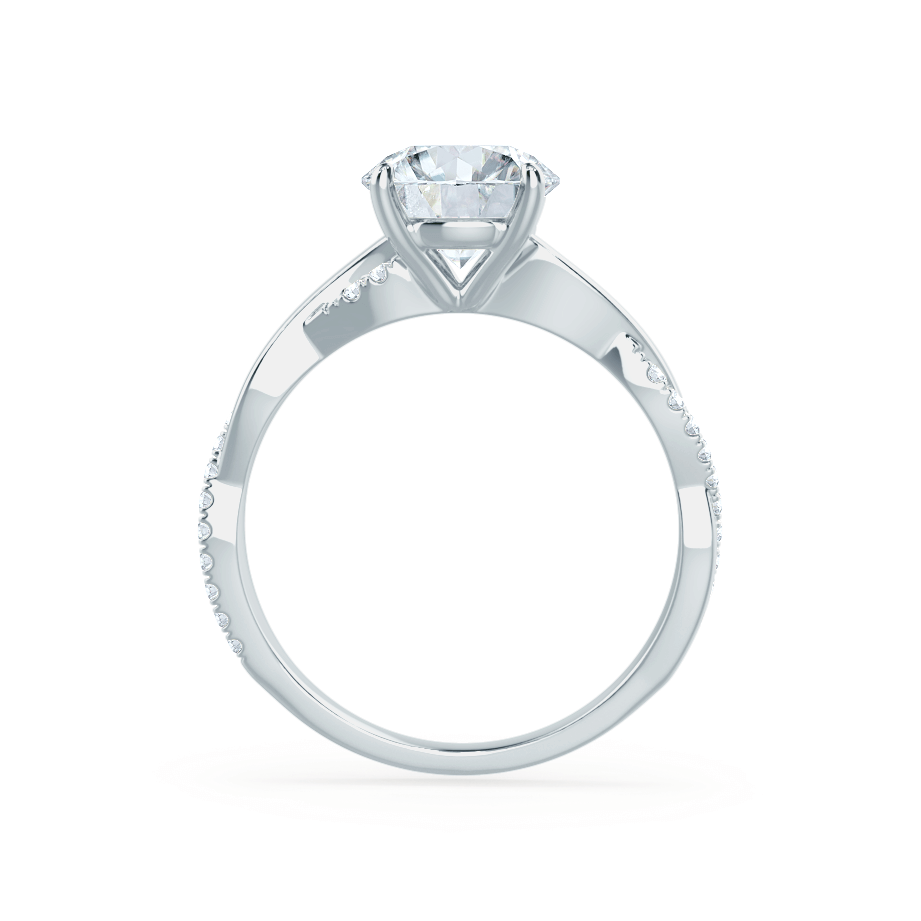 1.5 CT Oval Twisted Pave Lab Grown Diamond Engagement Ring