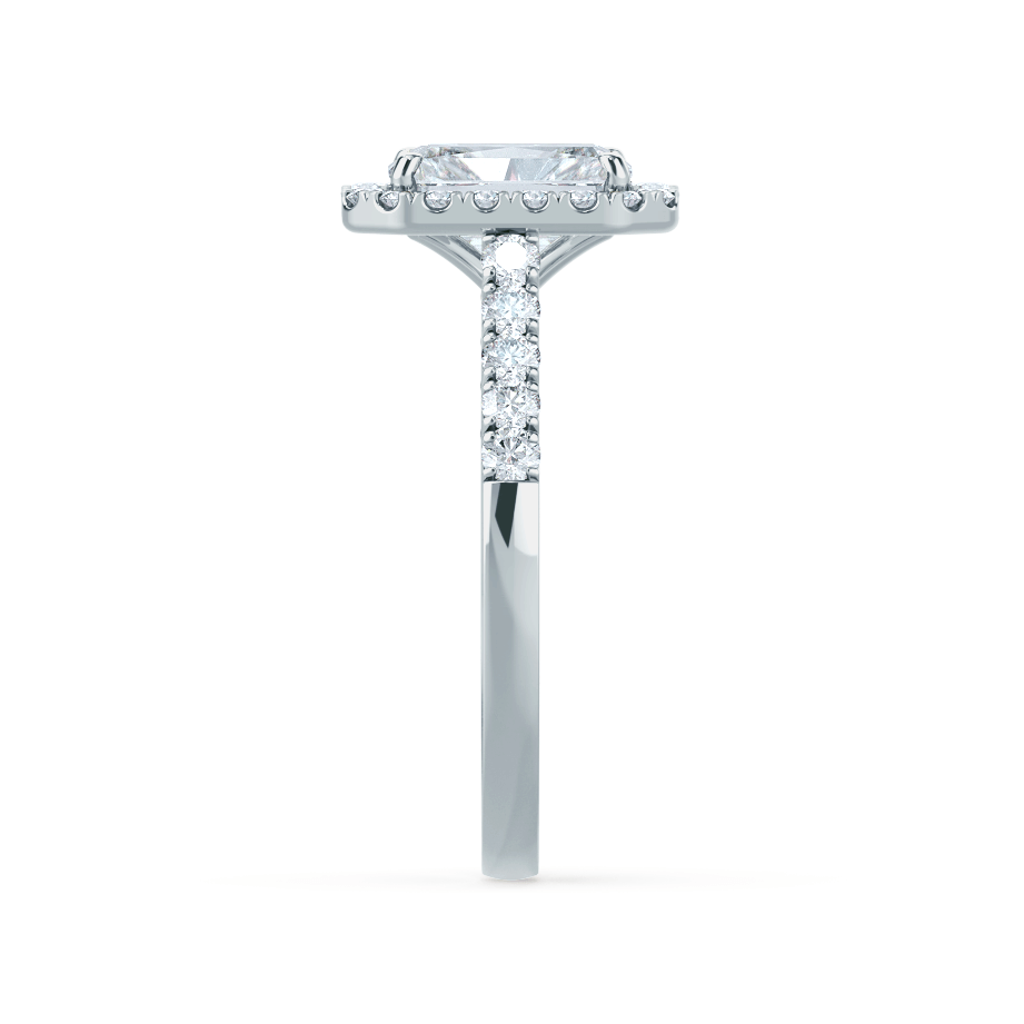 1.2 CT Radiant Halo & Pave Lab Grown Diamond Engagement Ring