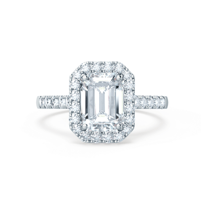 1.75 CT Emerald Halo & Pave Lab Grown Diamond Engagement Ring