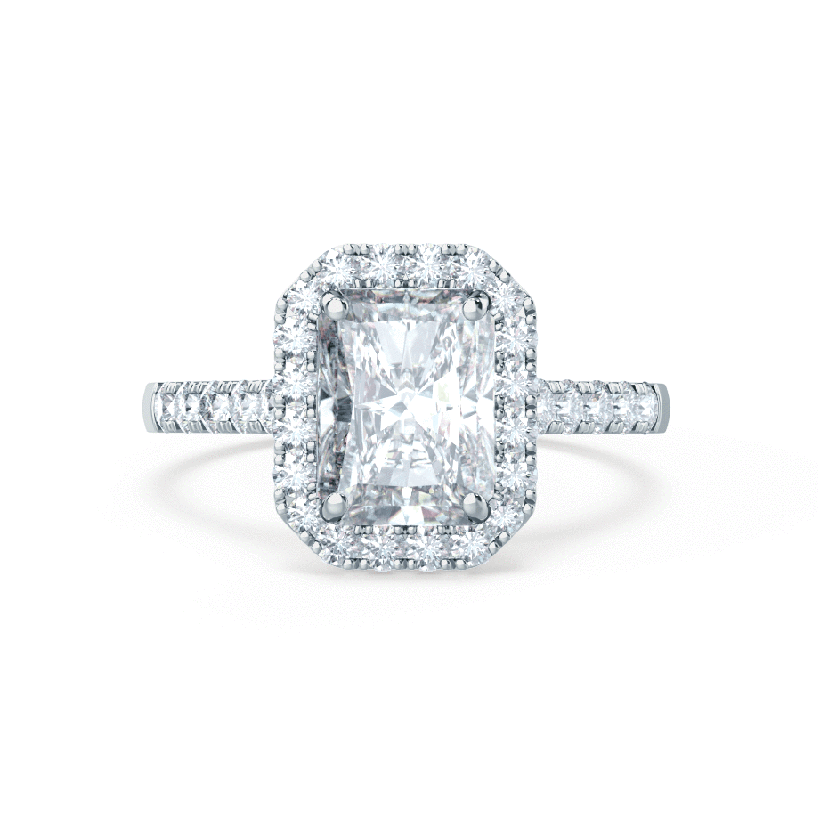 1.2 CT Radiant Halo & Pave Lab Grown Diamond Engagement Ring