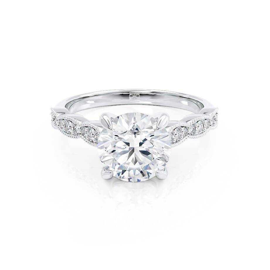 1 CT Round Pave Lab Grown Diamond Engagement Ring