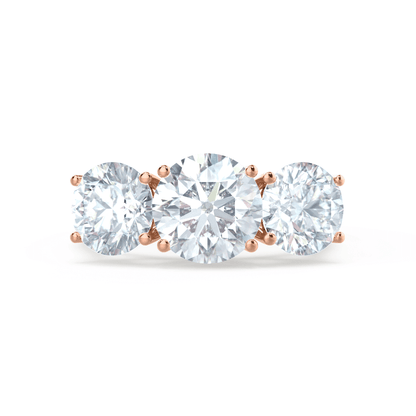 1.5 CT Round Three Stone Lab Grown Diamond Engagement Ring