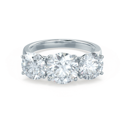 1.5 CT Round Three Stone Lab Grown Diamond Engagement Ring