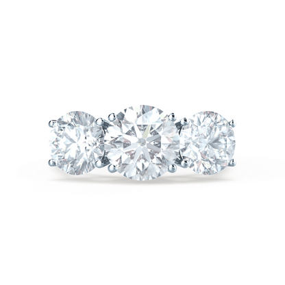 1.5 CT Round Three Stone Lab Grown Diamond Engagement Ring