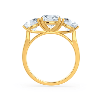 1.5 CT Round Three Stone Lab Grown Diamond Engagement Ring