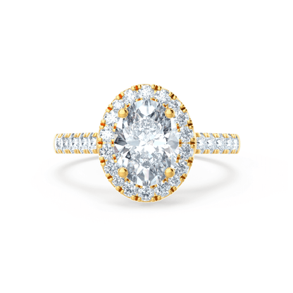 1.5 CT Oval Halo & Pave Lab Grown Diamond Engagement Ring