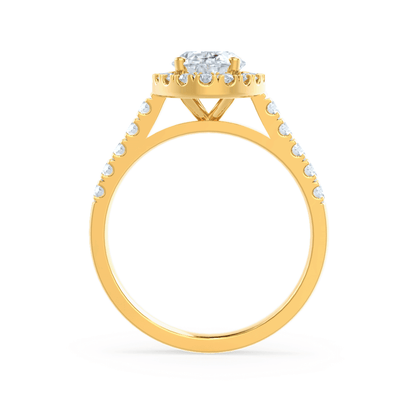 1.5 CT Oval Halo & Pave Lab Grown Diamond Engagement Ring