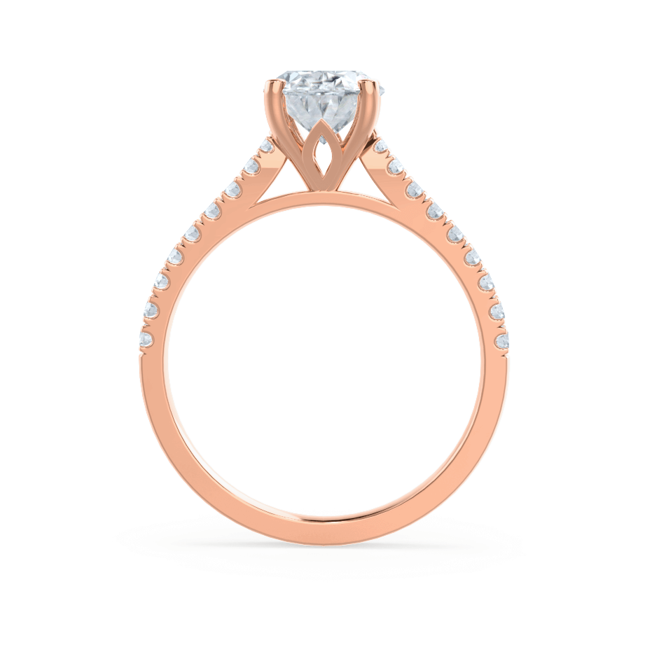 1.5 CT Oval Pave Lab Grown Diamond Engagement Ring