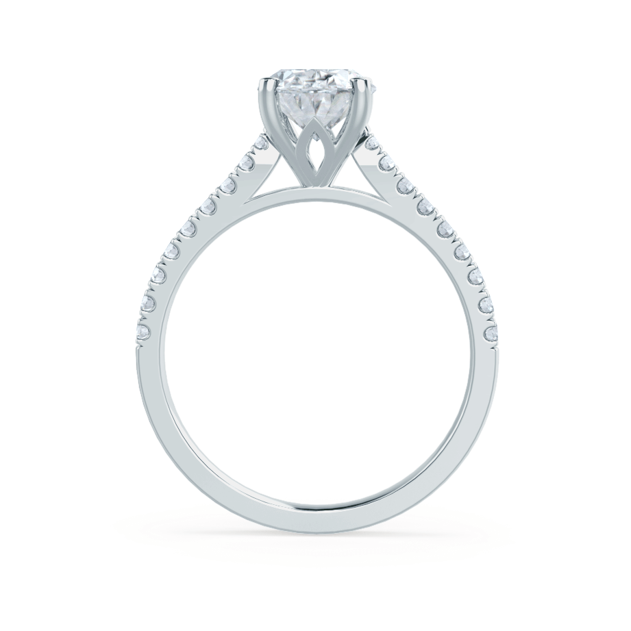 1.2 CT Round Pave Lab Grown Diamond Engagement Ring