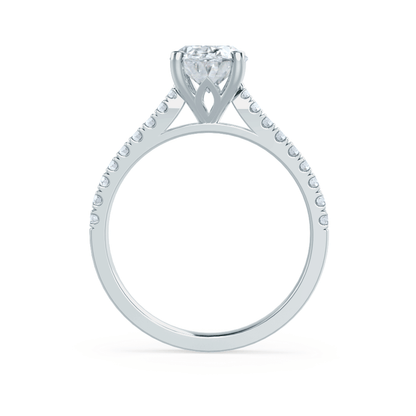 1.2 CT Round Pave Lab Grown Diamond Engagement Ring