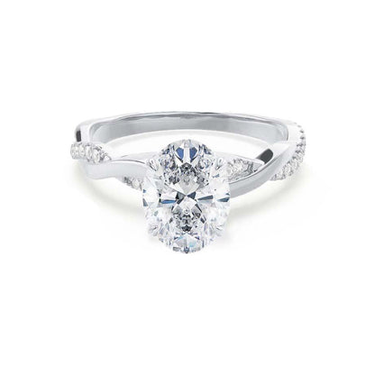 1.5 CT Oval Twisted Pave Lab Grown Diamond Engagement Ring