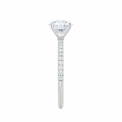 0.9 CT Oval Pave Lab Grown Diamond Engagement Ring