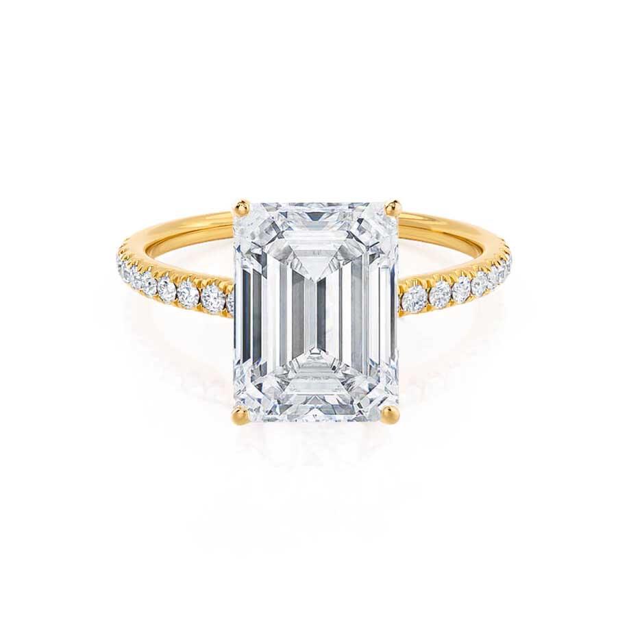2.52 CT Emerald Pave Lab Grown Diamond Engagement Ring
