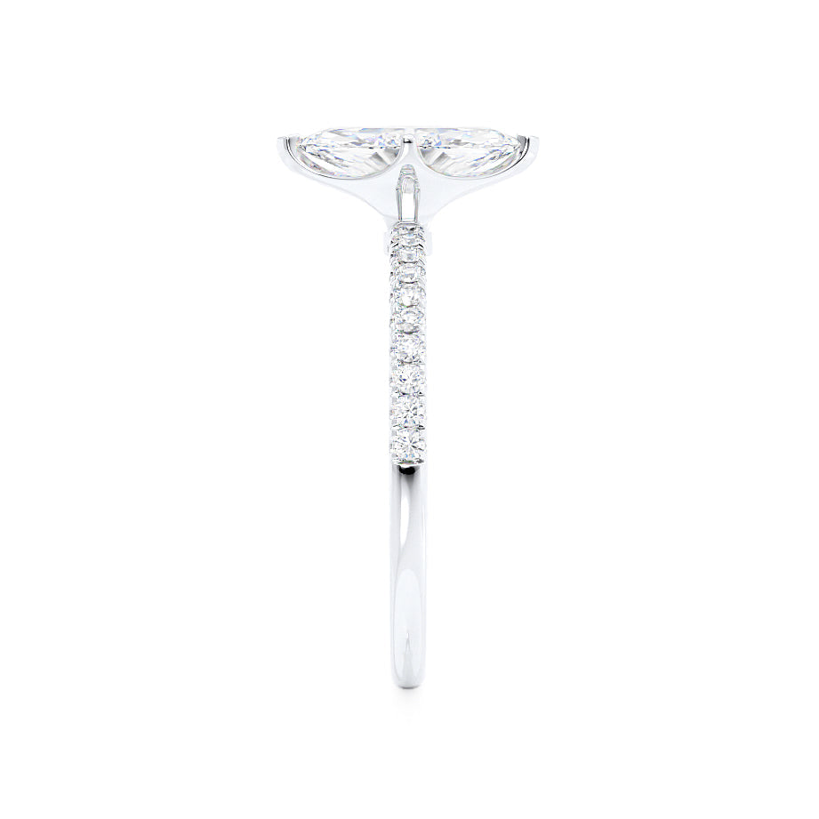 1 CT Marquise Pave Lab Grown Diamond Engagement Ring