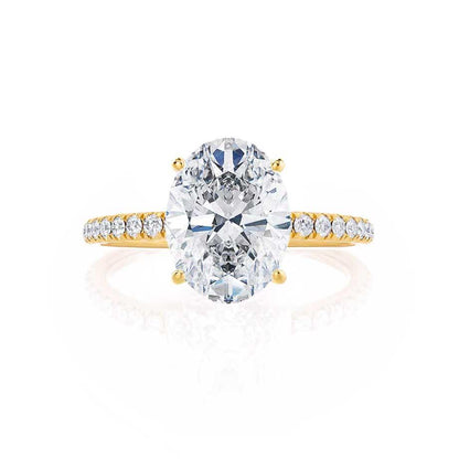 0.9 CT Oval Pave Lab Grown Diamond Engagement Ring