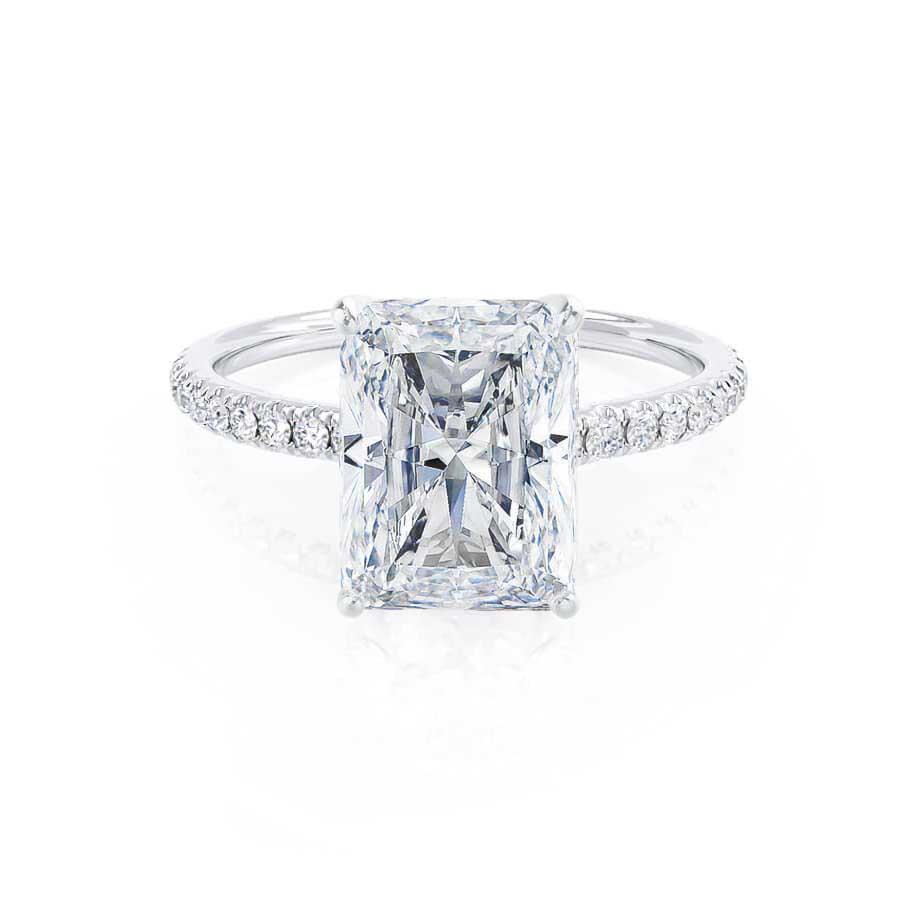1.8 CT Radiant Pave Lab Grown Diamond Engagement Ring