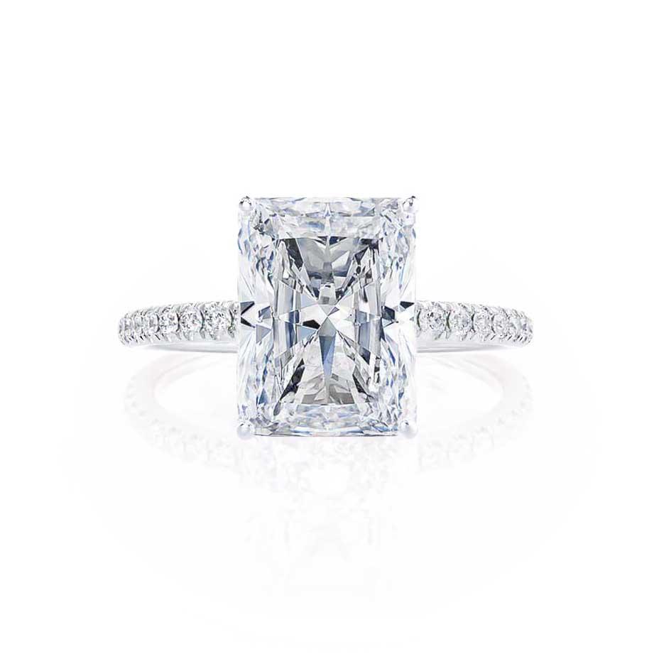 1.8 CT Radiant Pave Lab Grown Diamond Engagement Ring