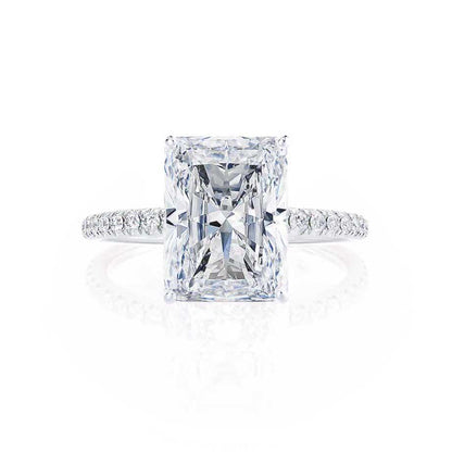 1.8 CT Radiant Pave Lab Grown Diamond Engagement Ring