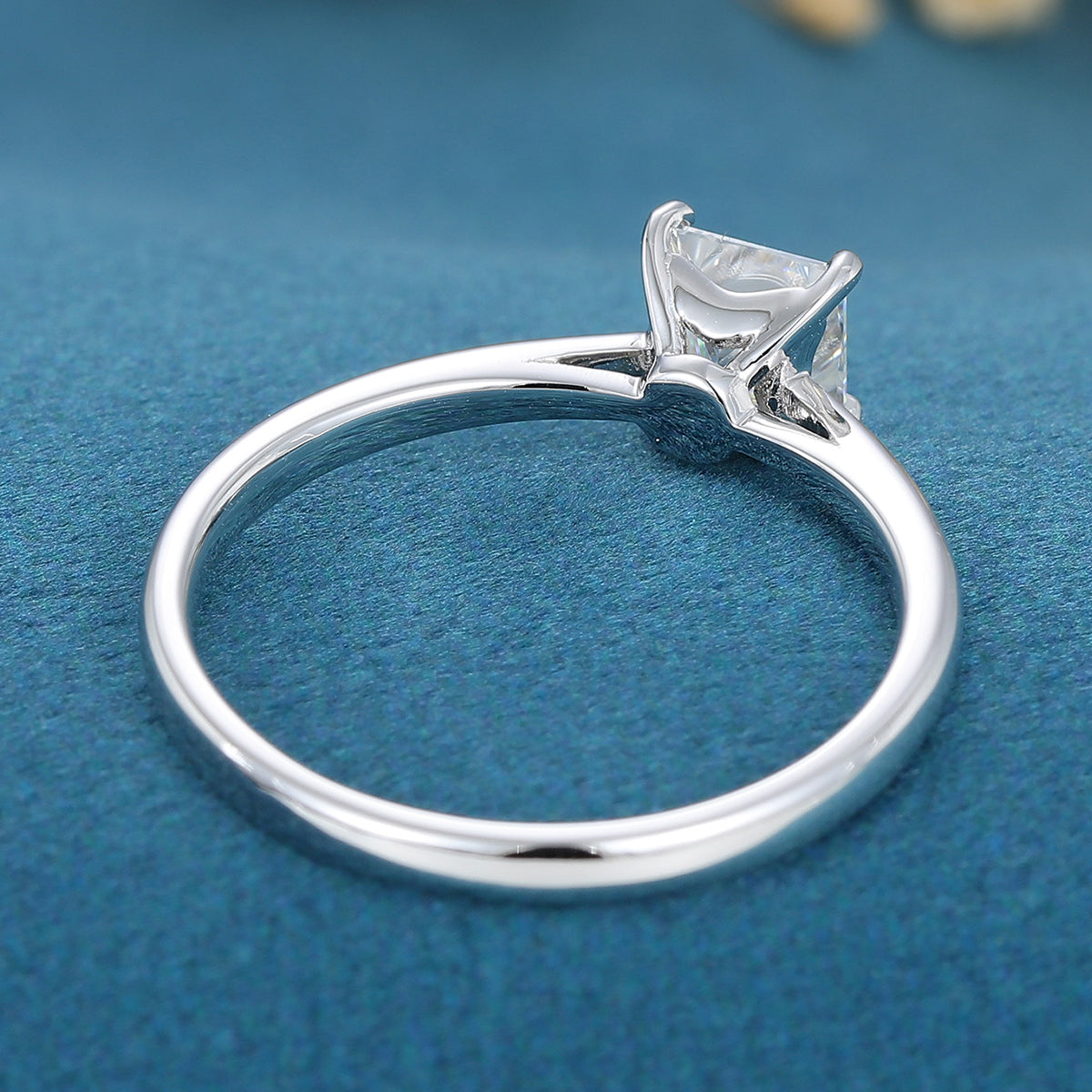 0.64 CT Princess Solitaire Lab Grown Diamond Engagement Ring