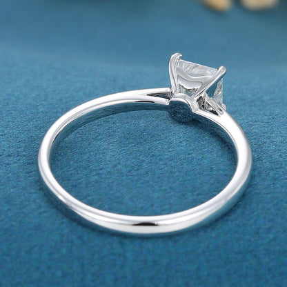 0.64 CT Princess Solitaire Lab Grown Diamond Engagement Ring