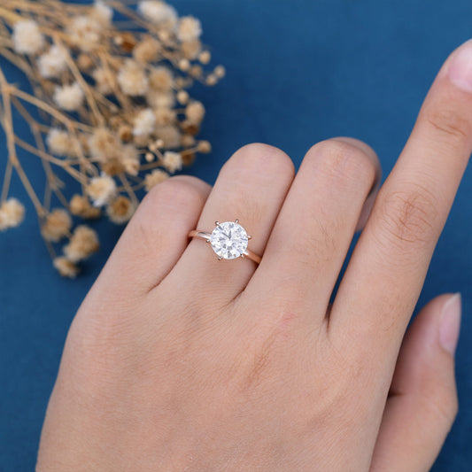 1.9 CT Round Solitaire Lab Grown Diamond Engagement Ring