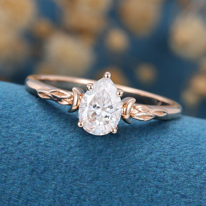0.69 CT Pear Solitaire Lab Grown Diamond Engagement Ring