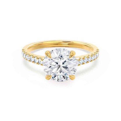 1.2 CT Round Pave Lab Grown Diamond Engagement Ring