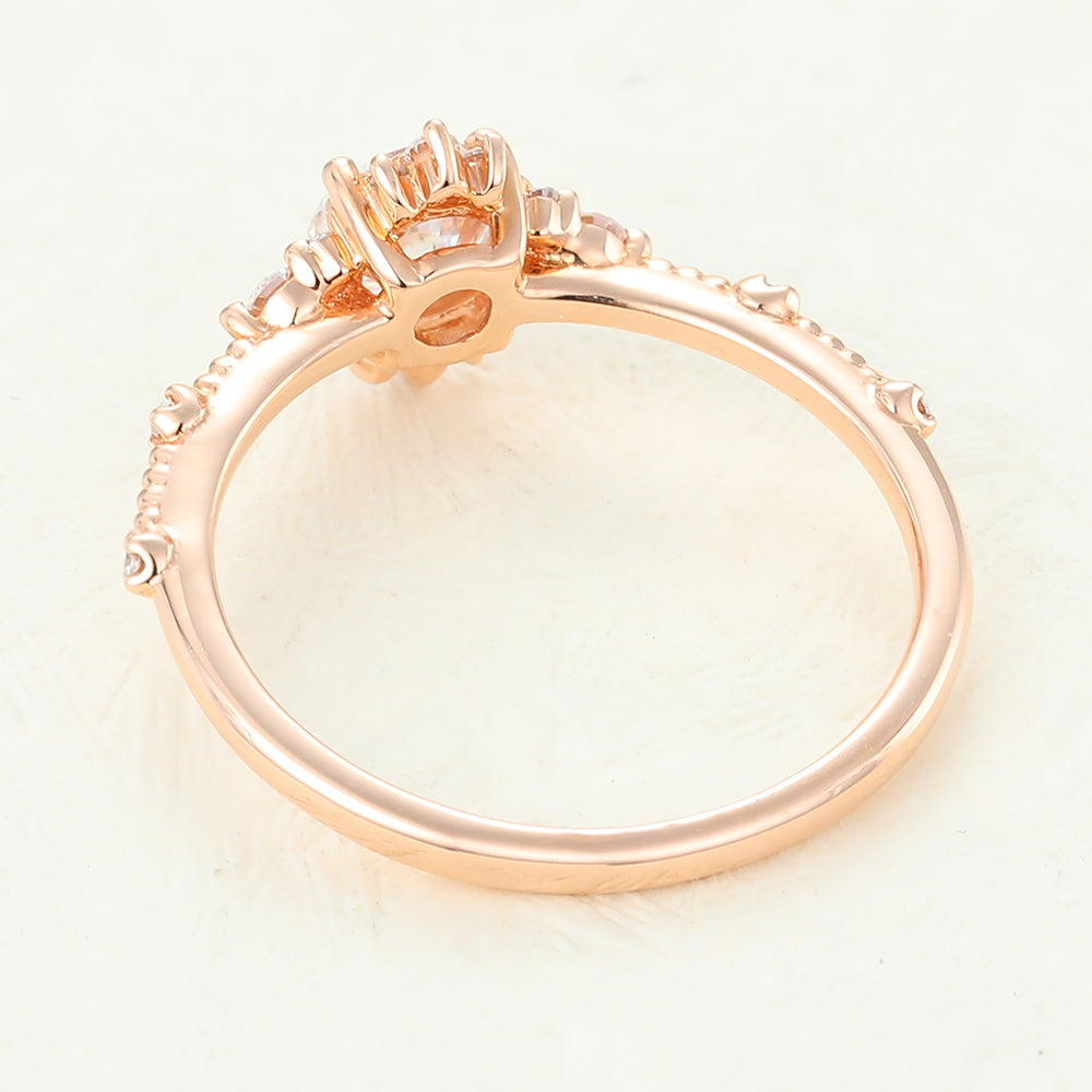 0.41 CT Round Cluster Lab-Grown Diamond Engagement Ring