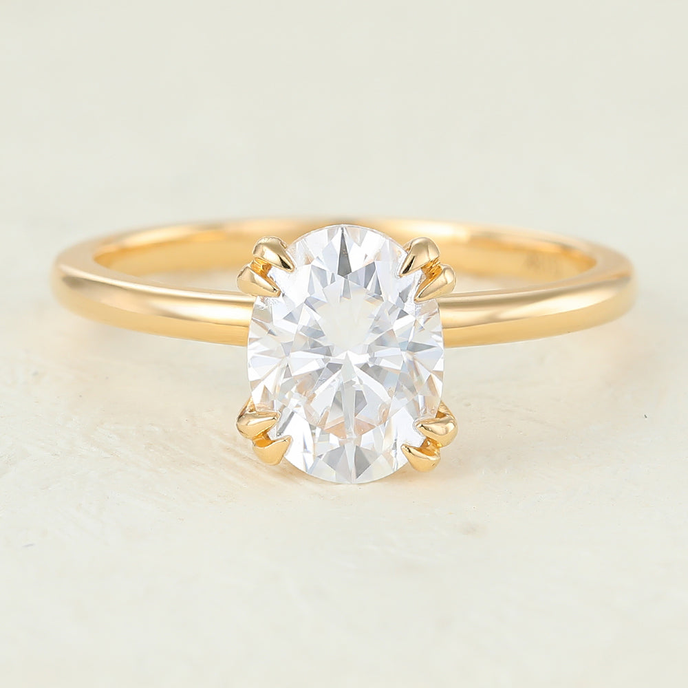 1.33 CT Oval Solitaire Moissanite Engagement Ring