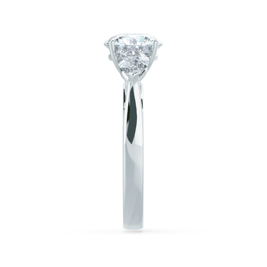 1 CT Round Three Stone Lab Grown Diamond Engagement Ring