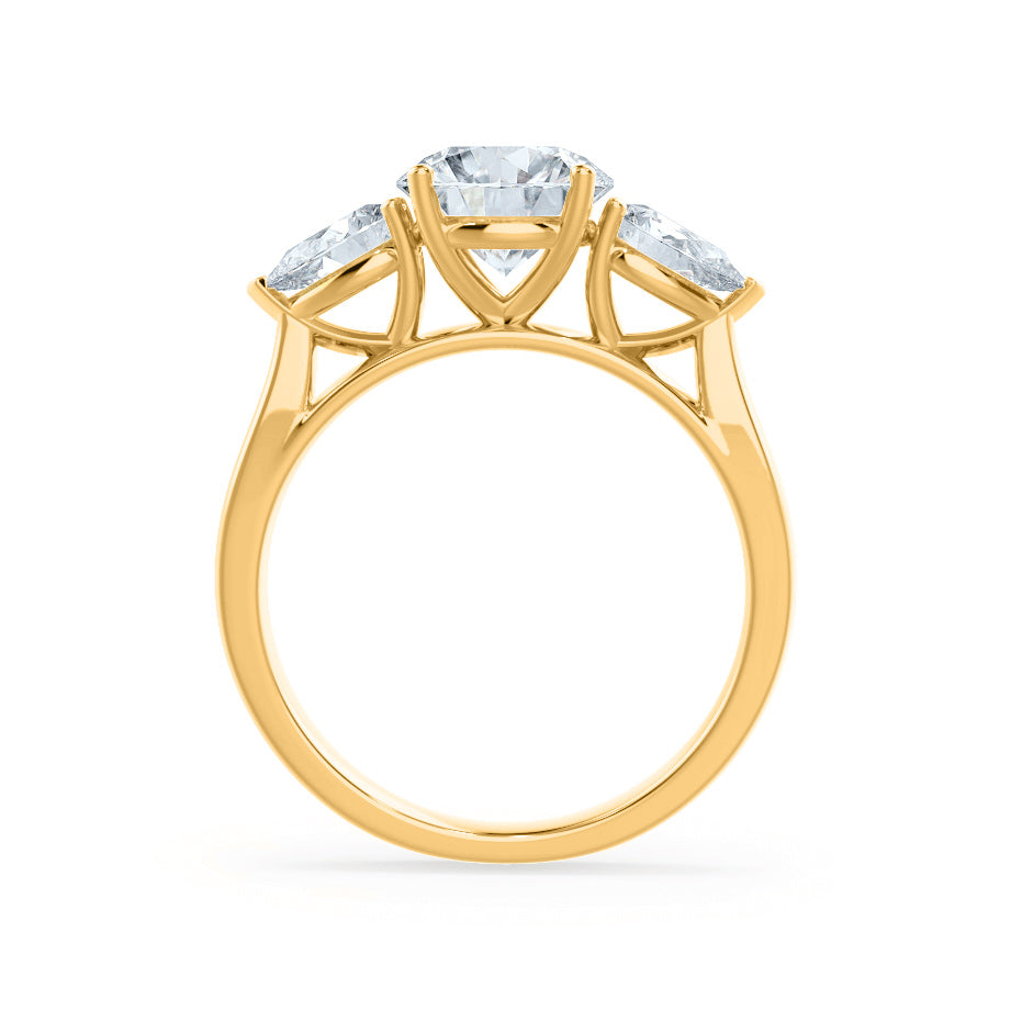 1 CT Round Three Stone Lab Grown Diamond Engagement Ring