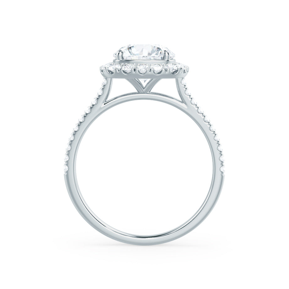 1 CT Round Halo & Pave Lab Grown Diamond Engagement Ring