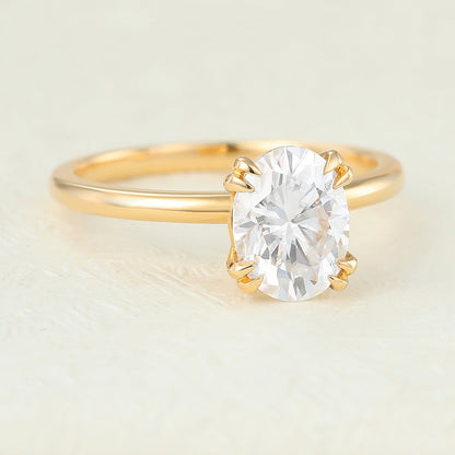 1.33 CT Oval Solitaire Moissanite Engagement Ring