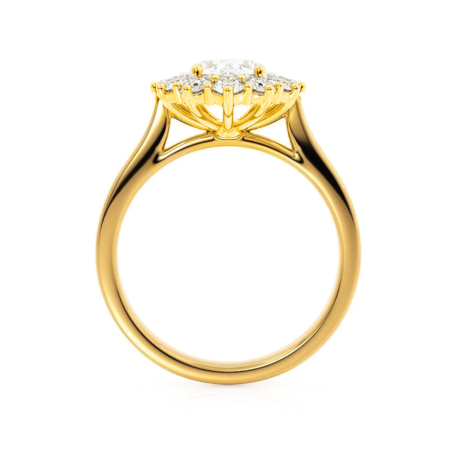 2.1 CT Oval Halo Lab Grown Diamond Engagement Ring
