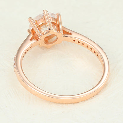 0.68 CT Round Pave Lab-Grown Diamond Engagement Ring