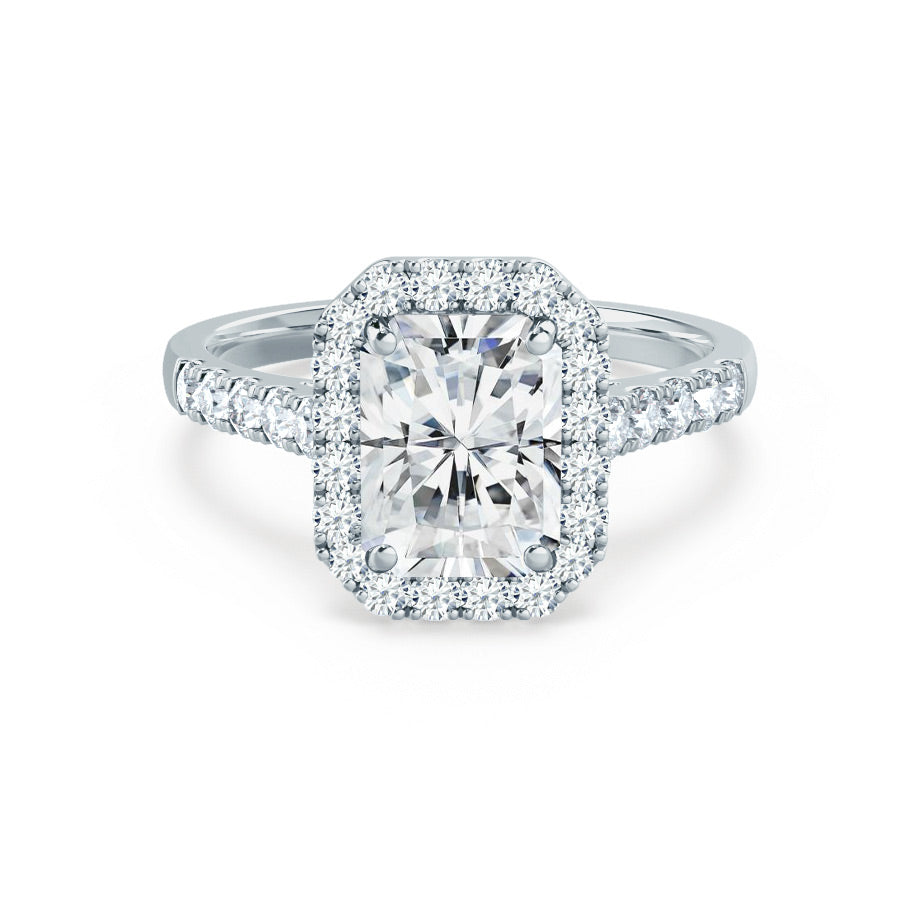 1.2 CT Radiant Halo & Pave Lab Grown Diamond Engagement Ring