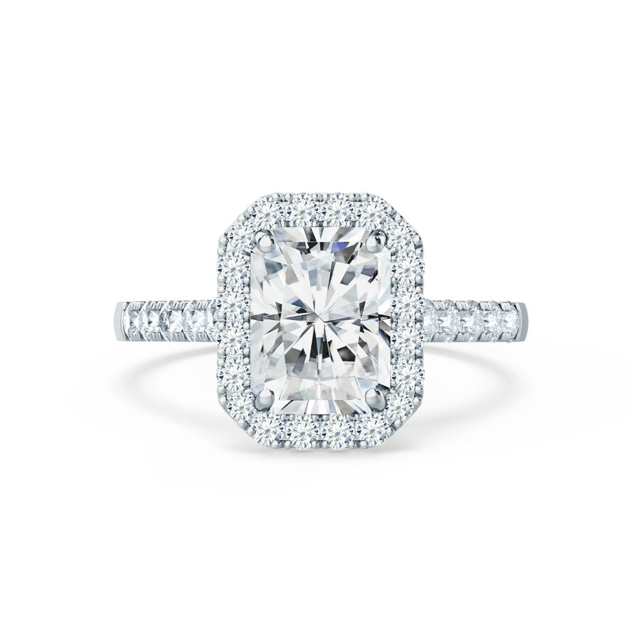 1.2 CT Radiant Halo & Pave Lab Grown Diamond Engagement Ring