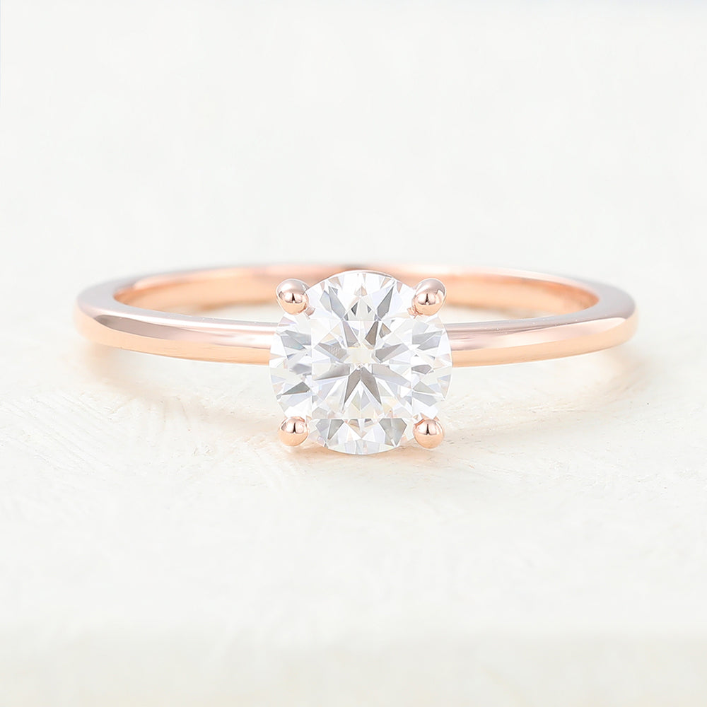 0.68 CT Round Solitaire Lab-Grown Diamond Engagement Ring