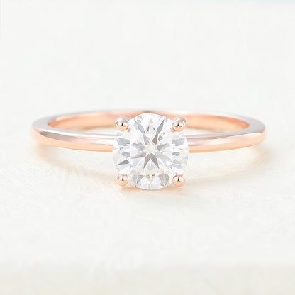 0.68 CT Round Solitaire Lab-Grown Diamond Engagement Ring
