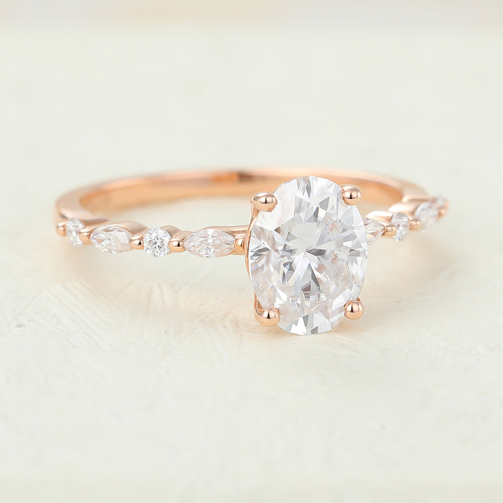 1.33 CT Oval Pave Lab-Grown Diamond Engagement Ring
